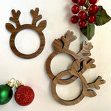 Reindeer Napkin Rings - Wood