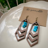Kavala Earring, Walnut & Turquoise