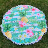 Round Beach Towel - Tropical Stripe