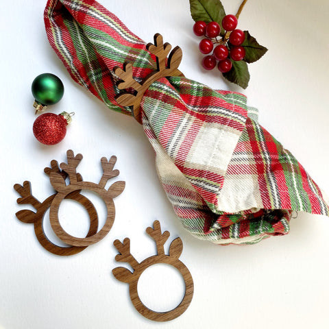Reindeer Napkin Rings - Wood